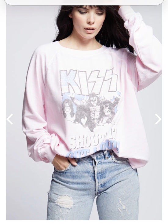 Recycled Karma KISS Shout It Out Loud Oversized Sweatshirt - Picture 3 of 8